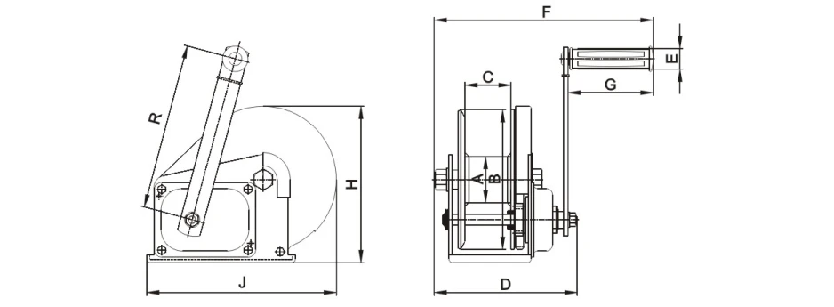stainless steel hand winch